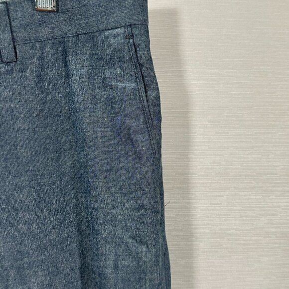 Banana Republic Pants Mens 34 Tailored Slim Fit Blue Cotton Flat Front Pockets - Picture 4 of 9
